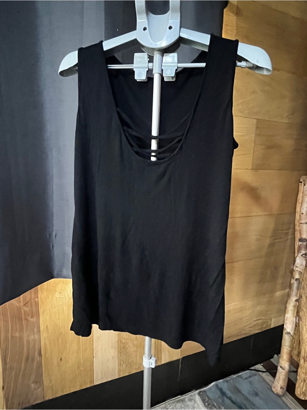 Black Strappy Back Women's Tank Top